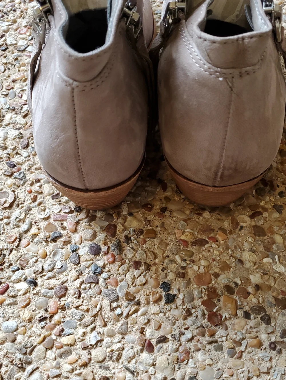 Sam Edelman Women's Packer Boot Size 7.5 Block Heel Tan Taupe Nubuck Leather